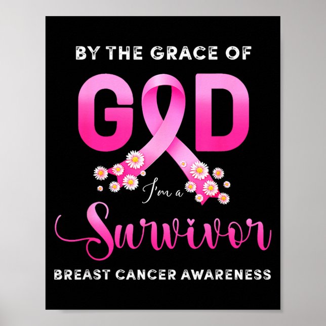 Christian By Grace Of God Survivor Breast Cancer A Poster (Front)