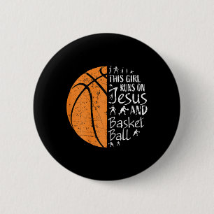 Christian Bysketbyll Gifts Women Teen Girls Jesus 6 Cm Round Badge