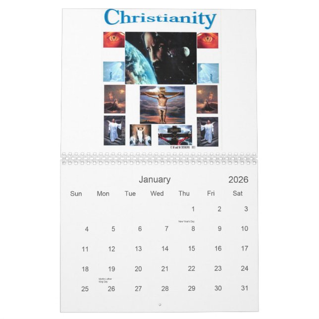 Christian calender calendar (Jan 2026)