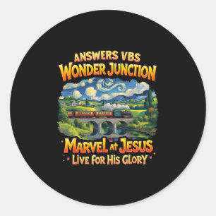 Christian Camp Vbs 2025 Wonder His Glory Junction  Classic Round Sticker