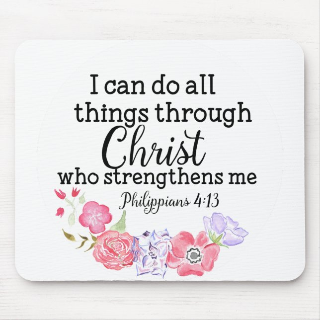 Christian Can do All Things Through Christ Bible Mouse Mat (Front)