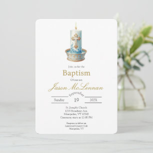 Christian Candle baptism Invitation