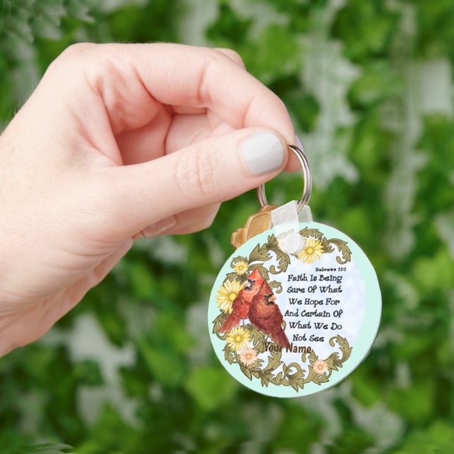 Christian Cardinals Faith  Key Ring (Cardinals Faith keychain custom name)