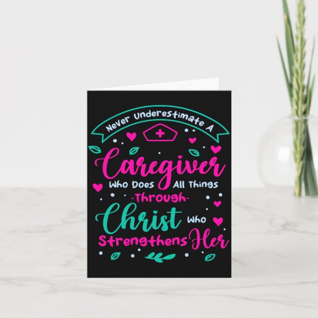 Christian Caregiver Female Caregiver Appreciation  Card (Front)