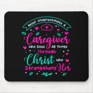 Christian Caregiver Female Caregiver Appreciation Mouse Mat