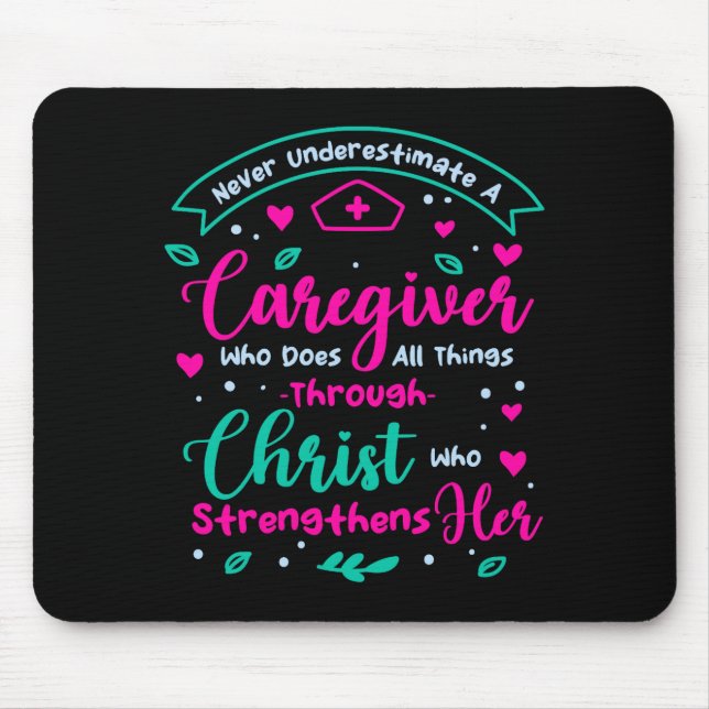 Christian Caregiver Female Caregiver Appreciation  Mouse Mat (Front)