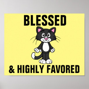 Christian Cat Memes Posters, BLESSED CATS Poster