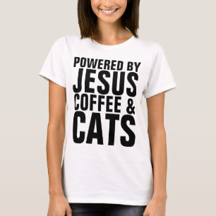CHRISTIAN CAT-shirts, CATS COFFEE JESUS T-Shirt