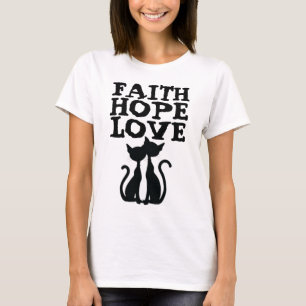 Christian Cat T-shirts, FAITH HOPE LOVE T-Shirt