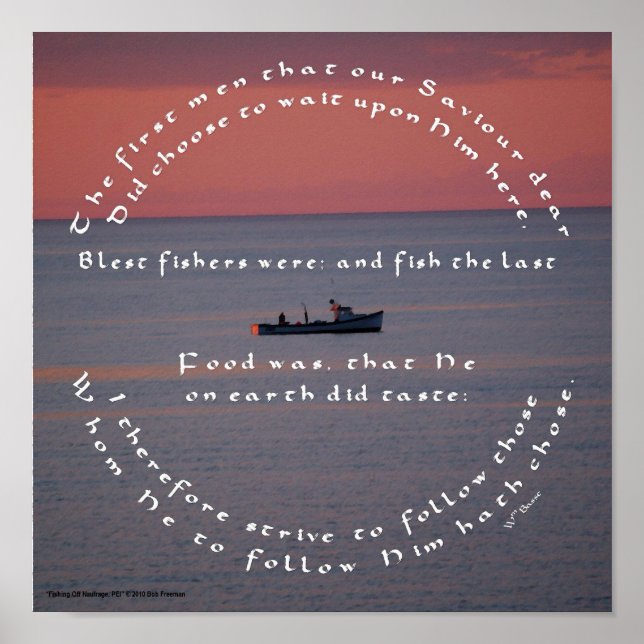 Christian Catholic Fishing Poster Basse Quote (Front)