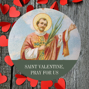 Christian Catholic Prayer Saint Valentine's Day Classic Round Sticker