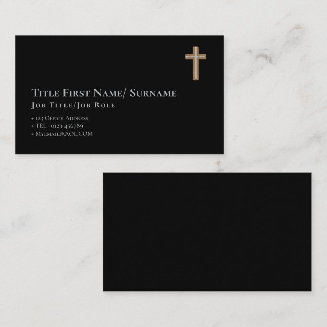 Christian Catholic Priest Pastor Minister Deacon Business Card (Front/Back)
