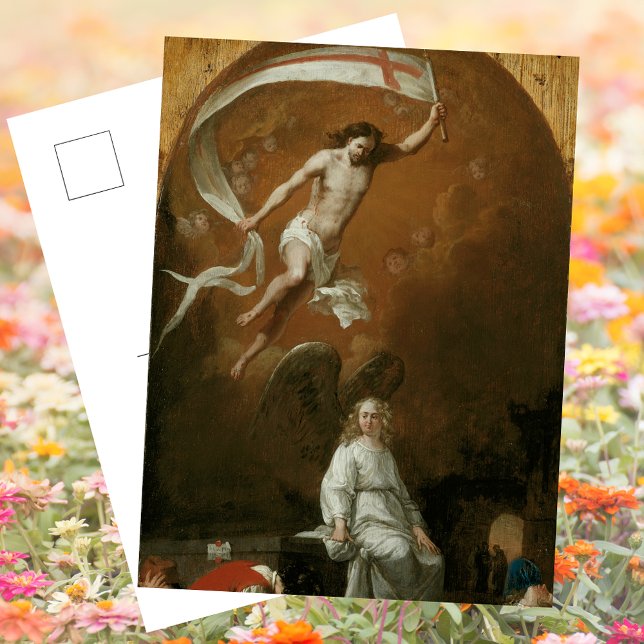 Christian Catholic Resurrection Jesus Easter Holiday Postcard (Religious Christian Catholic Pascha Resurrection Jesus Christ B. Breenberg Easter Holiday Postcard)