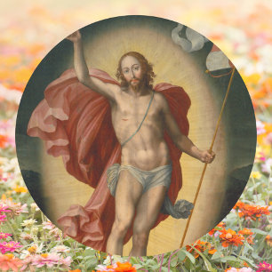 Christian Catholic Resurrection of Jesus Easter Classic Round Sticker