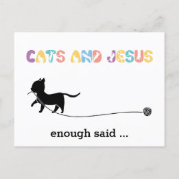 Christian Cats and Jesus | Enough Said Postcard