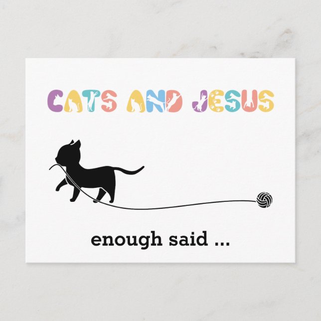 Christian Cats and Jesus | Enough Said Postcard (Front)