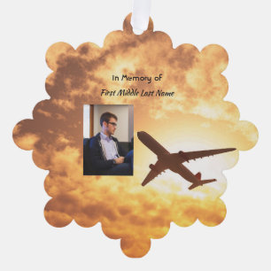 Christian Celebration Life Keepsake Aeroplane Pilo Tree Decoration Card