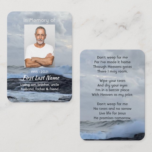 Christian Celebration Life Keepsake Storm Ocean Business Card (Front/Back)