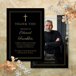 Christian Celebration Of Life Funeral Photo Thank You Card