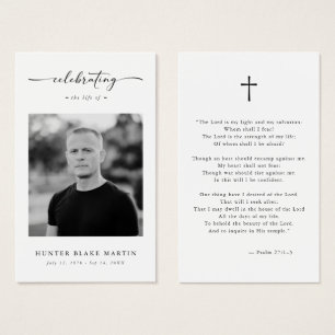 Christian Celebration of life Funeral Prayer Card