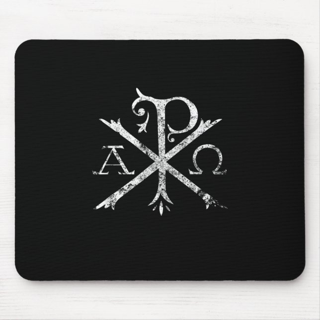 Christian Chi Rho T-Shirt Labarum Christogram Cros Mouse Mat (Front)