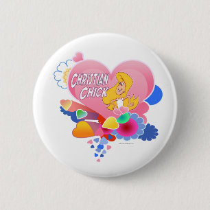 Christian Chick 6 Cm Round Badge