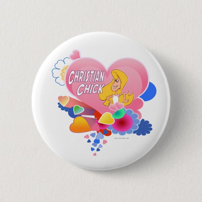 Christian Chick 6 Cm Round Badge (Front)