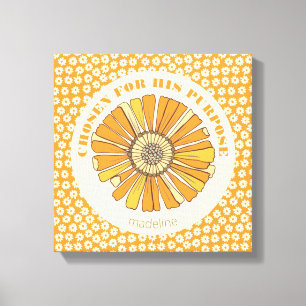 Christian Chosen for His Purpose Orange Floral Canvas Print