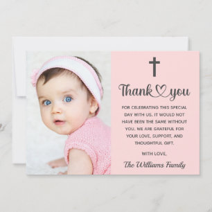 Christian Christening Baptism Communion Religious Thank You Card