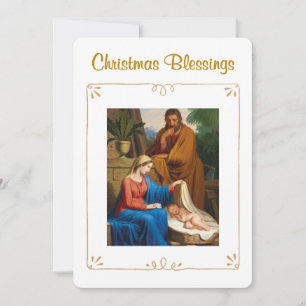 Christian Christmas Blessings Holy Family Holiday Card