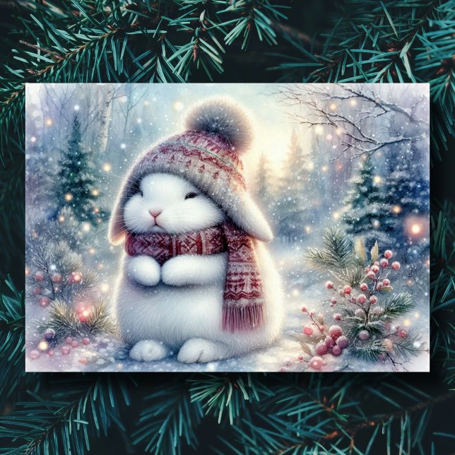 Christian Christmas Bunny KJV Bible Verse Holiday Card (Creator Uploaded)