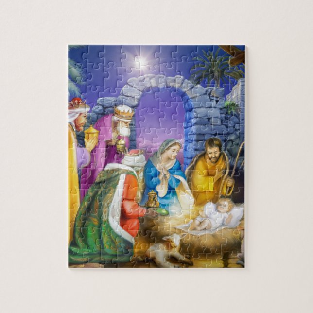 Christian Christmas card Jigsaw Puzzle (Vertical)