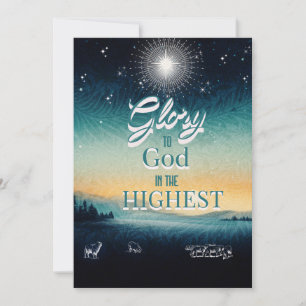 Christian Christmas Card with Star and Scripture