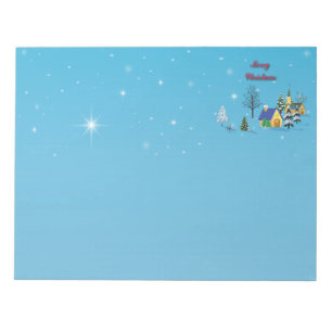 Christian Christmas Church Night Sky Stars Notepad