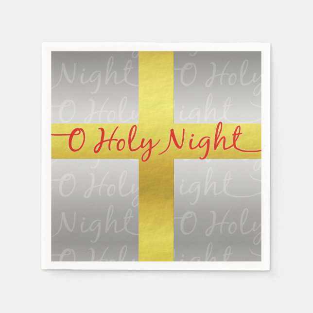 Christian Christmas Cross Pretty Religious Napkin (Front)