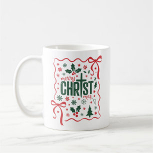 Christian Christmas Cross Sign Jesus Christ Faith Coffee Mug