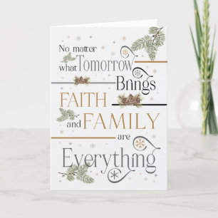 Christian Christmas Faith and Family Everything Holiday Card