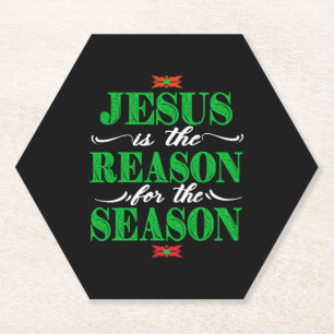Christian Christmas Gifts Jesus Is The Reason For Paper Coaster