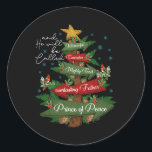 Christian Christmas He Will Be Called Wonderful Co Classic Round Sticker<br><div class="desc">Christian Christmas He Will Be Called Wonderful Counsellor</div>