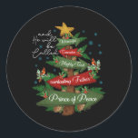 Christian Christmas He Will Be Called Wonderful Co Classic Round Sticker<br><div class="desc">Christian Christmas He Will Be Called Wonderful Counsellor</div>