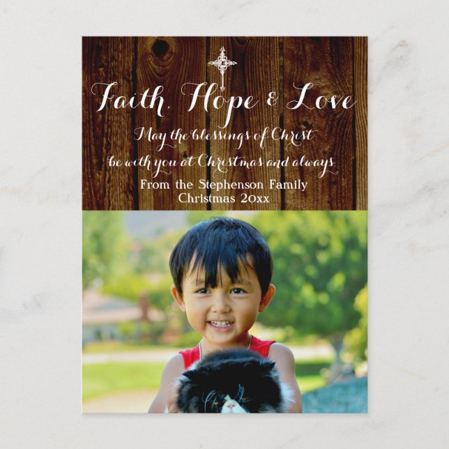 Christian Christmas Holiday Photo Postcard (Front)
