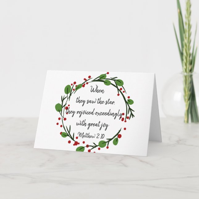 Christian Christmas Inspirational  Scripture Card (Front)