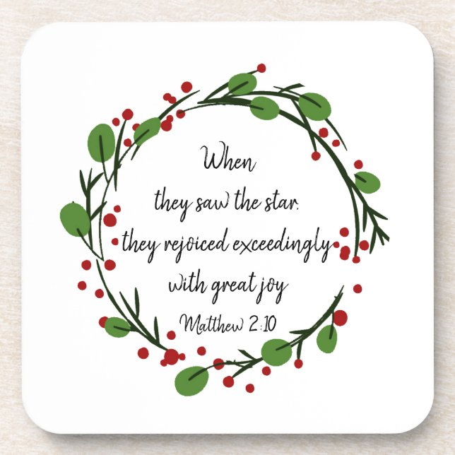 Christian Christmas Inspirational  Scripture Coaster (Front)