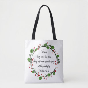 Christian Christmas Inspirational Scripture Tote Bag