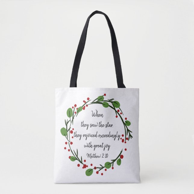 Christian Christmas Inspirational  Scripture Tote Bag (Front)