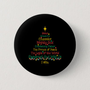 Christian Christmas Jesus Bible Names Xmas Tree Sh 6 Cm Round Badge