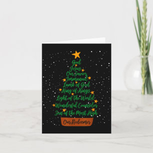 Christian Christmas Jesus Bible Names Xmas Tree Sh Card