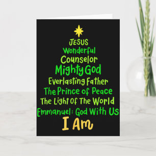 Christian Christmas Jesus Bible Names Xmas Tree Sh Card