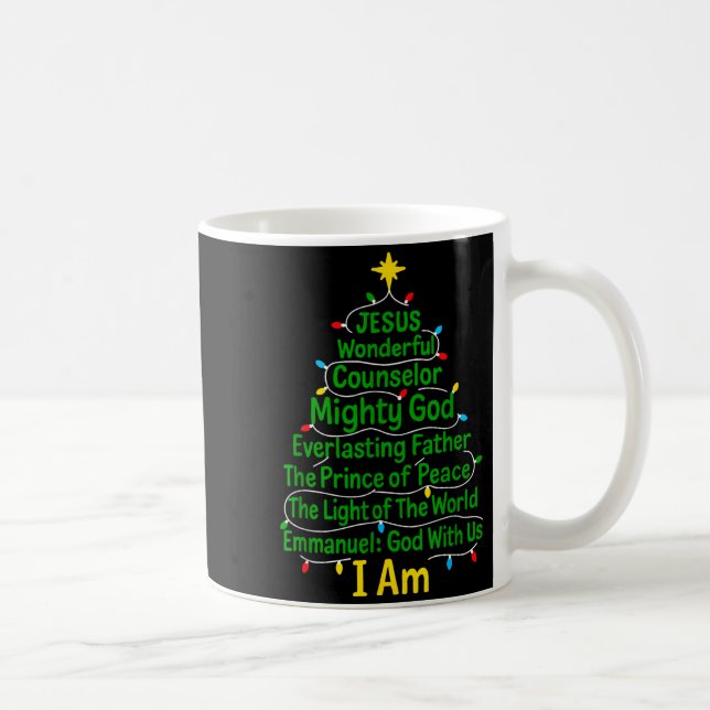 Christian Christmas Jesus Bible Names Xmas Tree Sh Coffee Mug (Right)