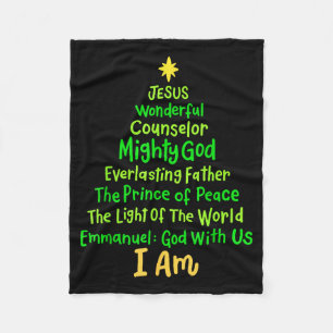 Christian Christmas Jesus Bible Names Xmas Tree Sh Fleece Blanket